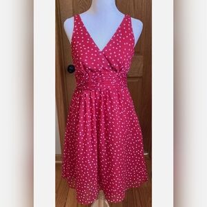 Red Polka Dot Sleeveless Dress